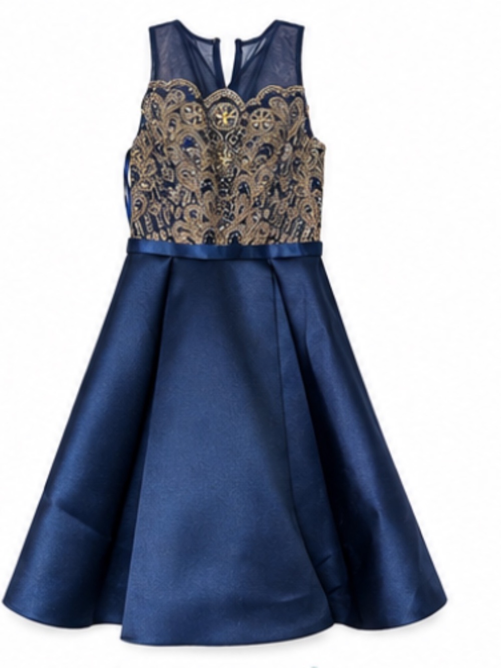 ✨ Elegant Navy & Gold Embellished Girls’ Dress ✨